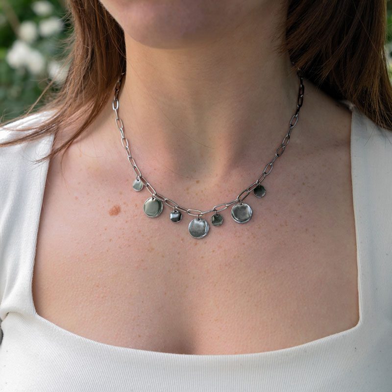 Collier ChainePampillesMultiTaille Argent