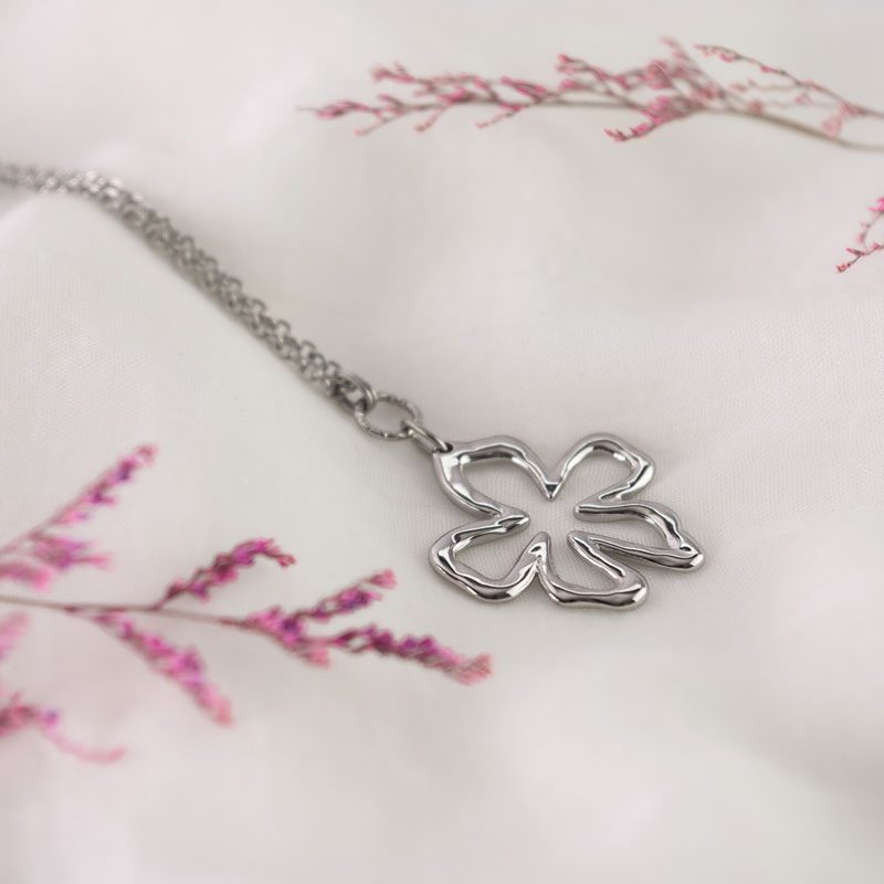 Collier SautoirFleur Argent
