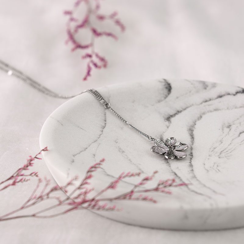 Collier SautoireFleurPetal Argent