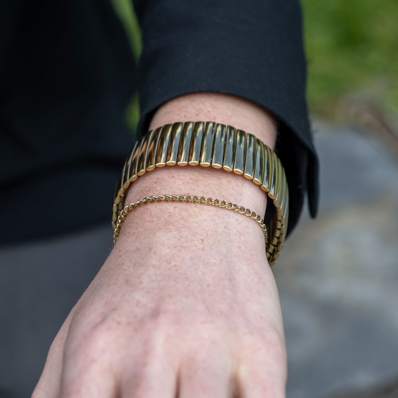 Parure BraceletMaille BraceletJoncLarge OR